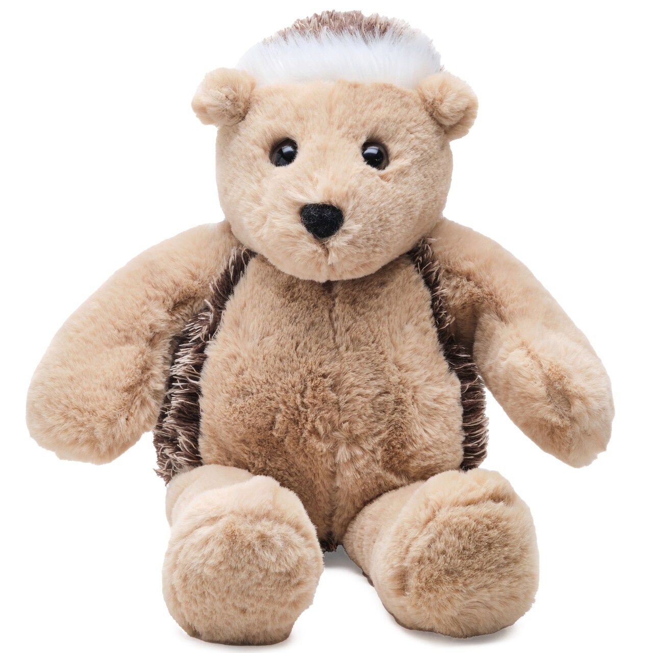 Bearington Hedgehog Stuffed Animal - Tan and Brown Ultra-Plush Faux-Fur - Hand-Sewn Details - for Birthday for Nature Fans and Kids of All Ages - 15 inches (Hyde Hedgehog)
